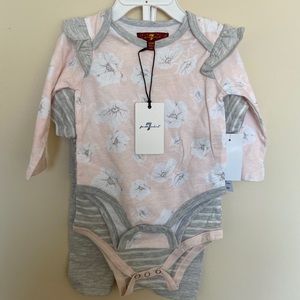3 Piece Pink and Gray Set - 3-6M